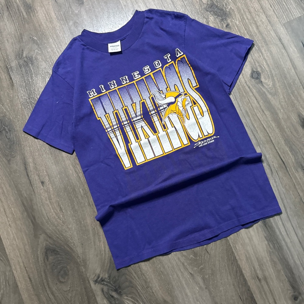 Vintage 90s Deadstock Minnesota Vikings Starter Football T Shirt Purple Mens M